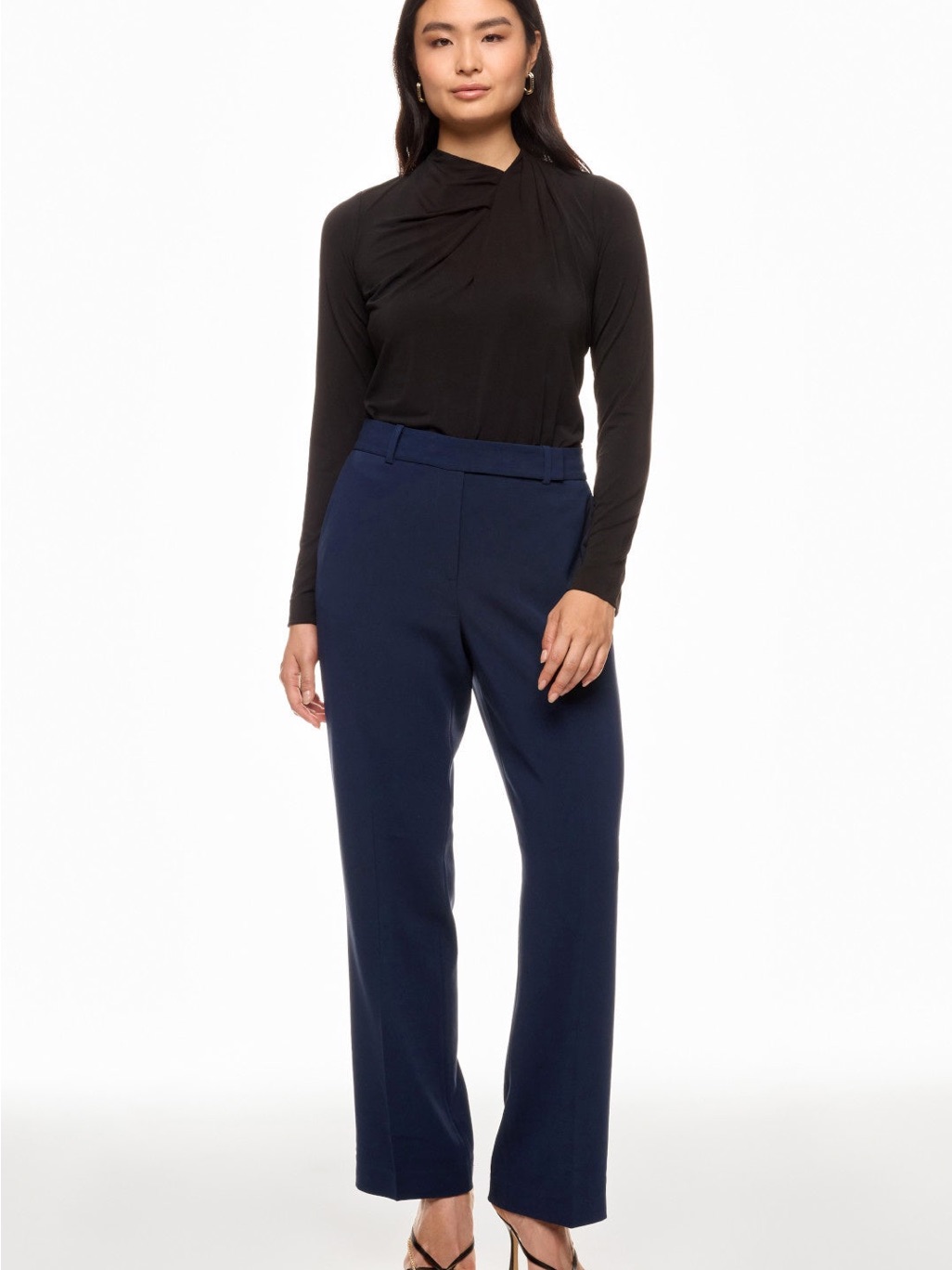 Michael Kors Navy Straight-Leg Dress Trousers